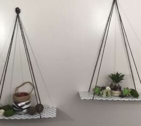3 shelves how to create diy hanging shelves with dollar tree items, DIY Hanging Shelves