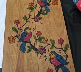 watercolor on wood 3 little birds for a spring2020refresh