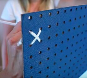 how to make stunning cross stitch decor with a pegboard, Start Cross Stitching Stars
