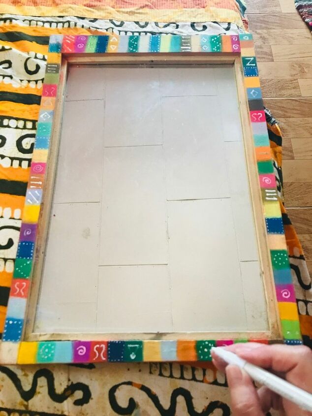spring refresh 2020 how to colourfully refresh an old mirror frame, Adding textures and interest