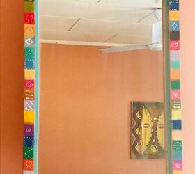 spring refresh 2020 how to colourfully refresh an old mirror frame, Tribal mirror frame makeover