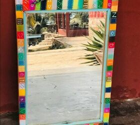 spring refresh 2020 how to colourfully refresh an old mirror frame, colourful mirror refresh