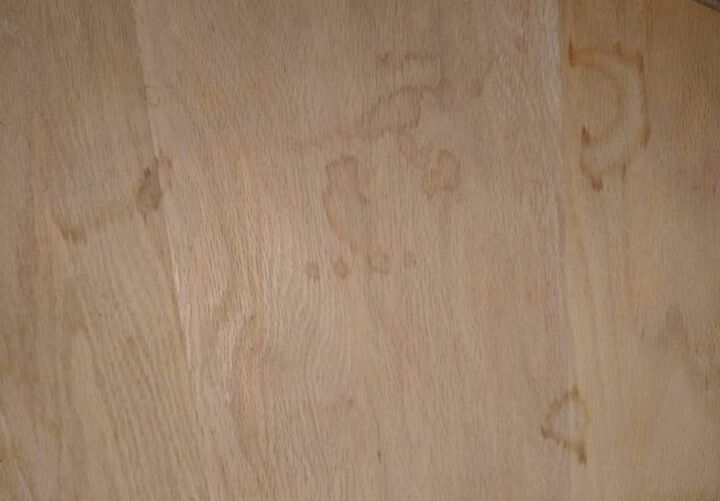 q how do i remove stains from my bare oak table top