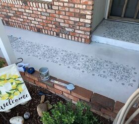 stenciled front porch
