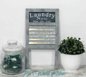 dollar tree diy washboard laundry room sign, DIY Laundry Room Sign