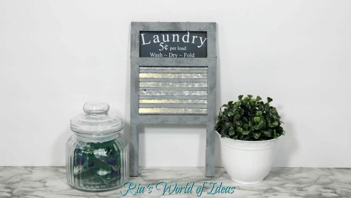 dollar tree diy washboard laundry room sign, DIY Laundry Room Sign