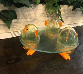 easter chick glass tray