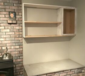 wood stove cabinet built in