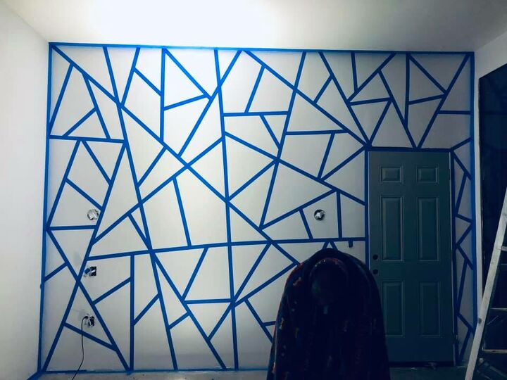 geometric accent wall