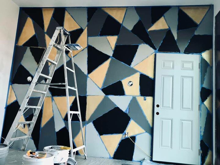 How To Paint A Geometric Accent Wall Diy Hometalk,Sausage Gravy And Biscuits Recipe