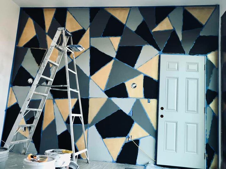 geometric accent wall