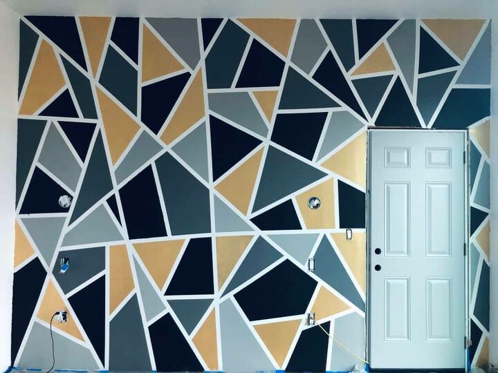 geometric accent wall