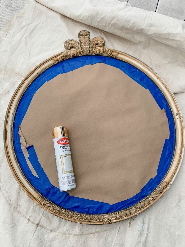 gold vintage mirror upcycle