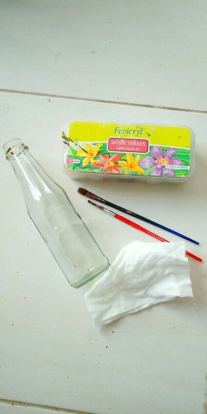 reforma de uma garrafa de vidro vazia, Materiais usados