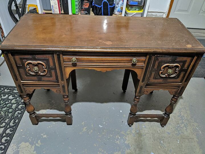 circa 1940 desk makeover, Tired old desk