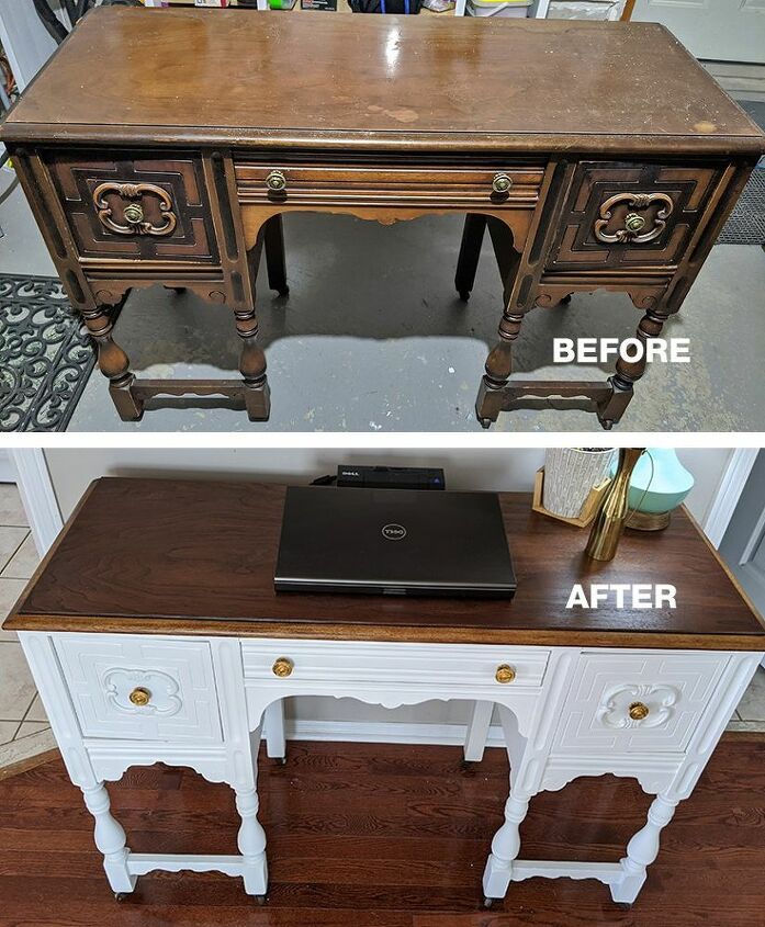 How To Paint A Circa 1940 Desk Makeover Diy Hometalk