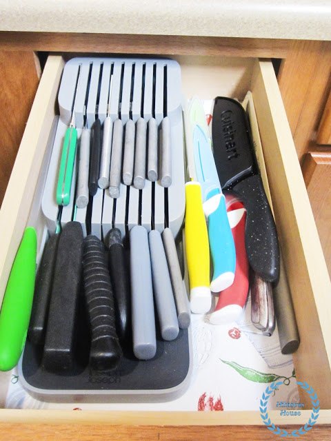 organizacin del cajn de los cuchillos de cocina, Ordenado por fin