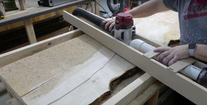 how to make a live edge maple slab cabinet counter, Level the Top and Bottom