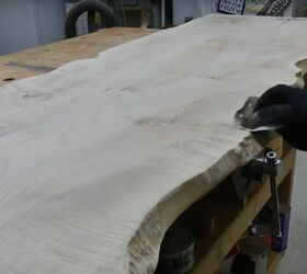 how to make a live edge maple slab cabinet counter, Remove Bark
