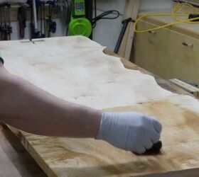 how to make a live edge maple slab cabinet counter, Seal the Wood
