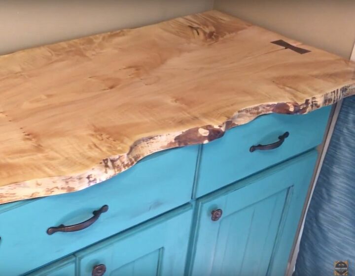 how to make a live edge maple slab cabinet counter