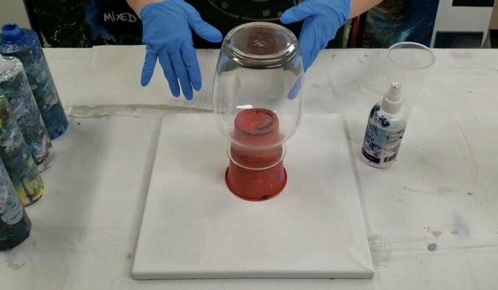 How To Diy Acrylic Pour On A Vase Tree Ring Technique For