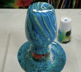 diy acrylic pour vase and canvas for 10, Let Drip and Dry