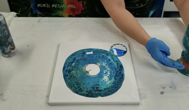 How To Diy Acrylic Pour On A Vase Tree Ring Technique For