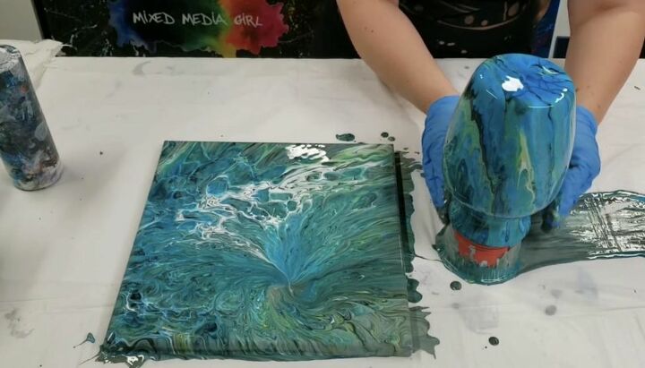 How To Diy Acrylic Pour On A Vase Tree Ring Technique For