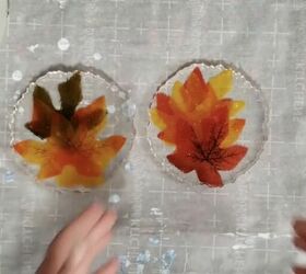 autumn maple leaf resin coasters