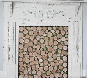 birch wood fireplace cover for a faux wood fireplace insert