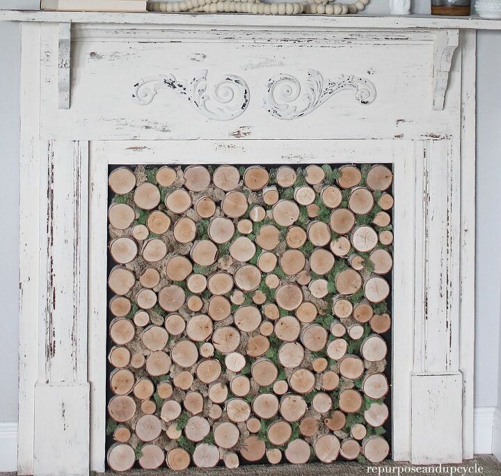 cubierta de madera de abedul para una chimenea de imitacin de madera