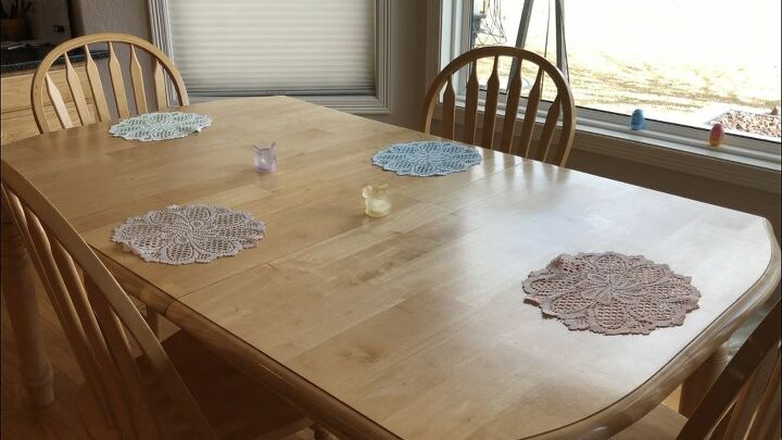 spring doilies dyed with food coloring