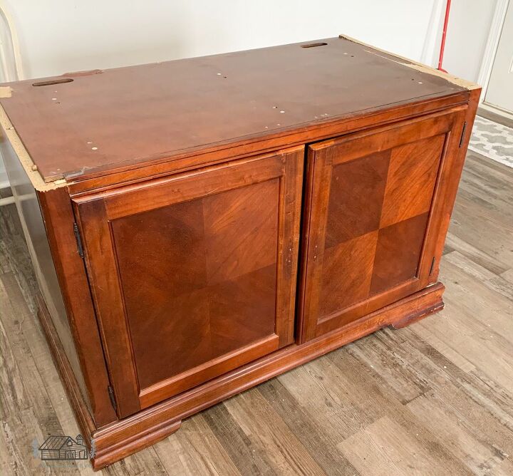 repurposed television armoire cabinet, Top Removed