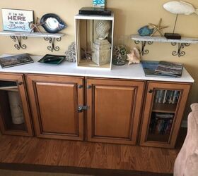 kitchen cabinets to tv console spring2020refresh, Attached locking hatch and padlock