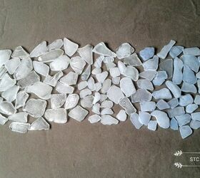iceberg straight ahead seaglass art, Clear and Painted Blue Glass Shards