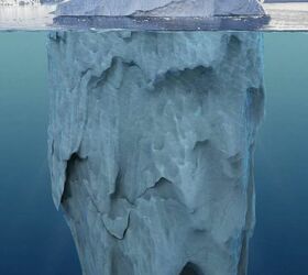 iceberg straight ahead seaglass art, Side Profile of an Iceberg