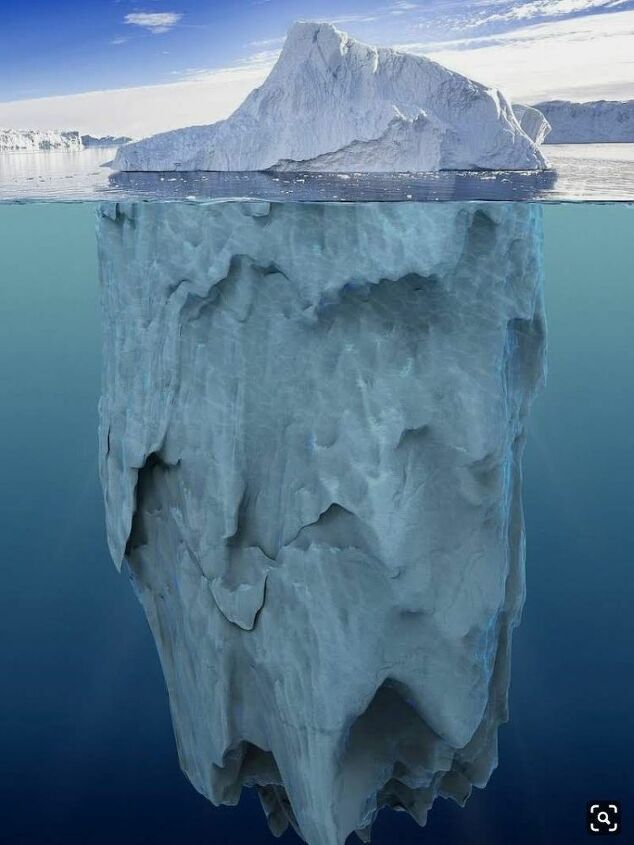 iceberg straight ahead seaglass art, Side Profile of an Iceberg