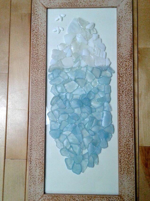 iceberg em frente arte em vidro do mar, Primeira tentativa