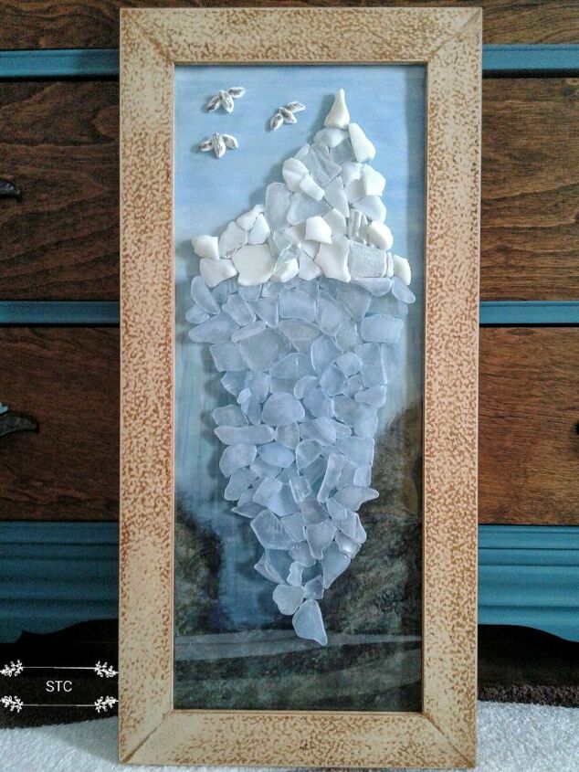 iceberg em frente arte em vidro do mar, iceberg acabado