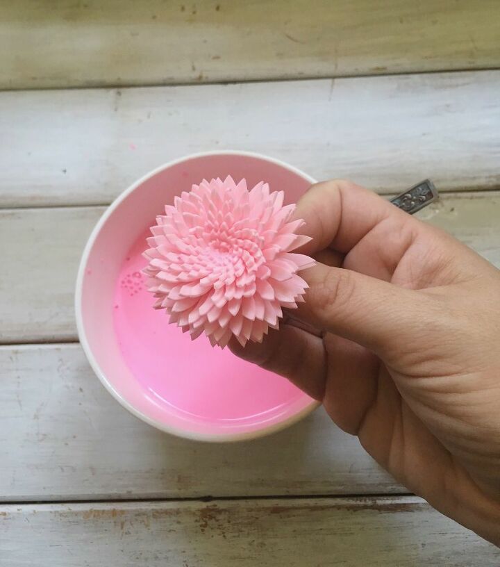 how to dye sola wood flowers dip dye method