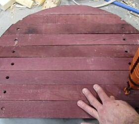 diy wine barrel cabinet, Attach Slats to Cross Supports