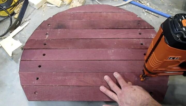 diy wine barrel cabinet, Attach Slats to Cross Supports