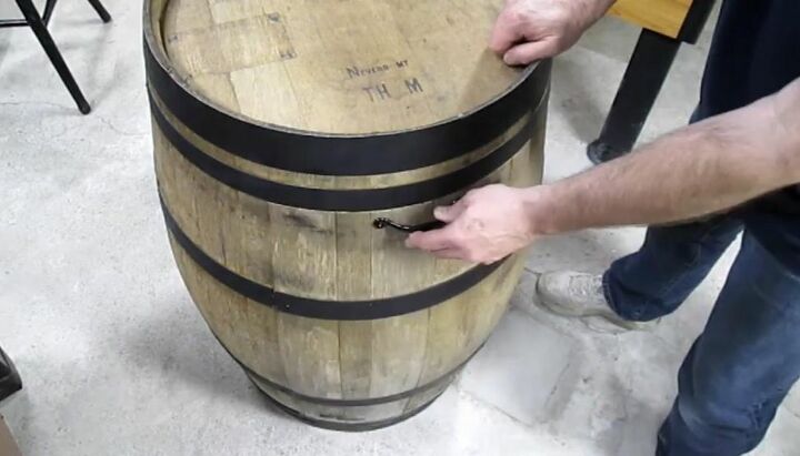 diy wine barrel cabinet, Install Handle