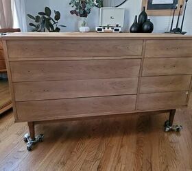 mid century modern dresser upcycled, There she is all sanded down