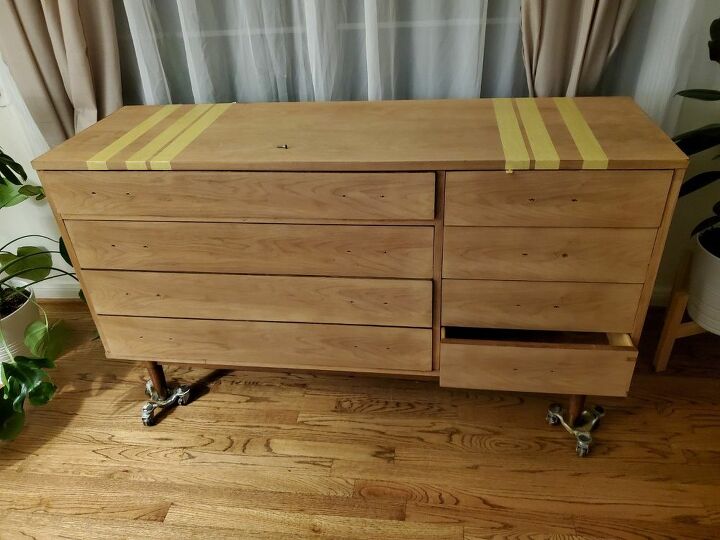 mid century modern dresser upcycled, Frogtape