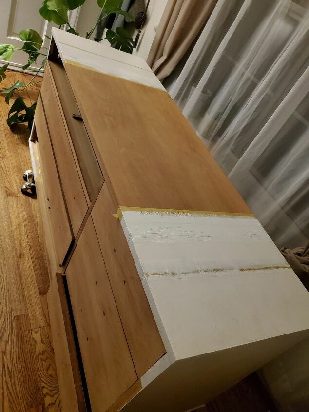 mid century modern dresser upcycled, White paint on