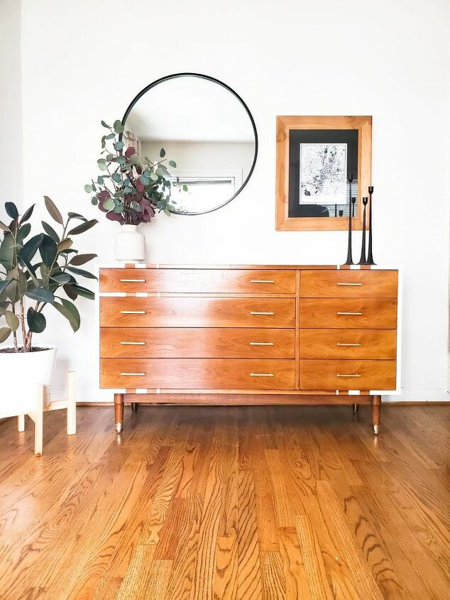 mid century modern dresser upcycled, Finished