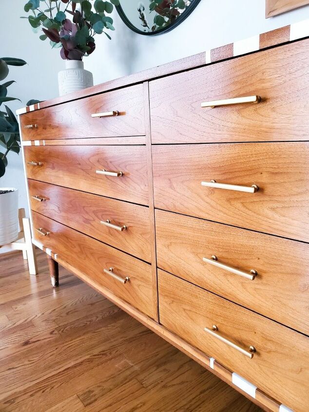 mid century modern dresser upcycled