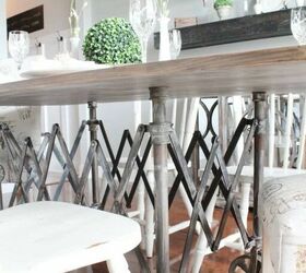vintage casket carrier repurposed to a dining room table